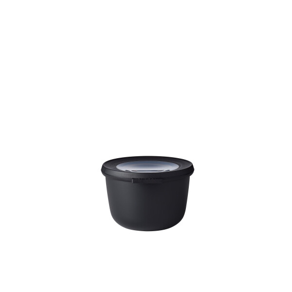 Mepal - Multi Bowl Cirqula Round - Vorratsdose mit Deckel - Geeignet als Luftdichte Aufbewahrungsbox für den Kühlschrank, Mikrowellengeschirr & als Frischhaltedosen - 500 ml - Nordic Black