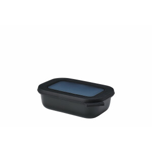 Mepal - Multi Bowl Cirqula Rectangular - Vorratsdose mit Deckel - Geeignet als Luftdichte Aufbewahrungsbox für den Kühlschrank, Mikrowellengeschirr & als Frischhaltedosen - 500 ml - Nordic Black