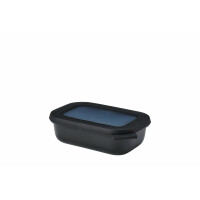 Mepal - Multi Bowl Cirqula Rectangular - Vorratsdose mit Deckel - Geeignet als Luftdichte Aufbewahrungsbox für den Kühlschrank, Mikrowellengeschirr & als Frischhaltedosen - 500 ml - Nordic Black
