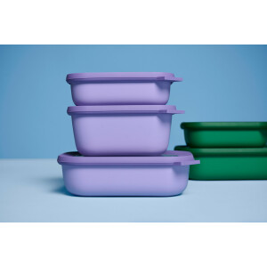 Mepal - Multi Bowl Cirqula Rectangular - Vorratsdose mit Deckel - Geeignet als Luftdichte Aufbewahrungsbox für den Kühlschrank, Mikrowellengeschirr & als Frischhaltedosen - 1000 ml - Nordic Lilac