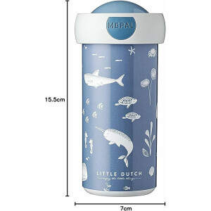 Verschlussbecher Campus 300 ml | Little Dutch Ocean Design | ideal für unterwegs | auslaufsicher | spülmaschinenfest | BPA-frei