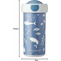 Verschlussbecher Campus 300 ml | Little Dutch Ocean Design | ideal für unterwegs | auslaufsicher | spülmaschinenfest | BPA-frei
