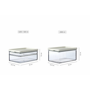 Mepal - Frühstücks-Kühlschrankbehälter Duo Omnia - 2-lagige Frischhaltedosen - Aufbewahrungsbox für Aufschnitt & Käse - Küchenaufbewahrung & Organisation - 500 ml & 1200 ml - Nordic sage