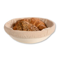 Kesper | Gärkörbchen, Material: Rattan, Textilfutter (abnehmbar), Maße: Ø 25 x 8 cm, Farbe: Natur | 19631