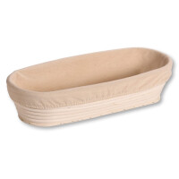 Kesper | Gärkörbchen, Material: Rattan, Textilfutter (abnehmbar), Maße: 35,5 x 15,5 x 9 cm, Farbe: Natur | 19633