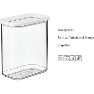 Mepal | Vorratsbehälter Modula 3-teiliges Set | Aufbewahrungsboxen mit Deckel | Küchenorganizer & Vorratsboxen | Stapelbar & Luftdicht | 1x 2000 ml & 2x 1000 ml | Nordic Green