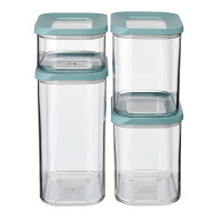Mepal - Vorratsbehälter Modula 4-teiliges Set - Aufbewahrungsboxen mit Deckel - Küchenorganizer & Vorratsboxen - Stapelbar & Luftdicht - 2x 1000 ml, 1x 1500 ml & 1x 425 ml - Nordic Green