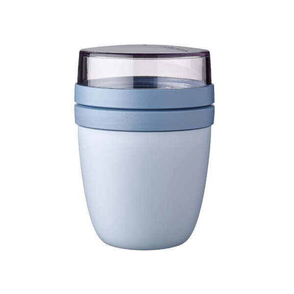 Mepal - Lunchpot Ellipse - Nordic Blue - 500 ml praktischer Reisebecher, Joghurtbecher, To go Becher - Geeignet für Tiefkühler, Mikrowelle und Spülmaschine, 700 ml