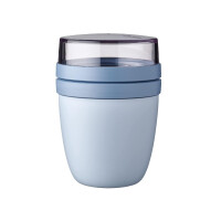 Mepal - Lunchpot Ellipse - Nordic Blue - 500 ml praktischer Reisebecher, Joghurtbecher, To go Becher - Geeignet für Tiefkühler, Mikrowelle und Spülmaschine, 700 ml