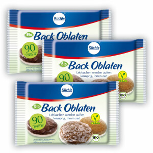 Küchle runde Back Oblaten Bio Vegan 90mm 26g pro Packung 3er Pack Esspapier zum Backen von Makronen & Lebkuchen