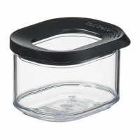 Mepal Transparente Vorratsdosen mit Deckel Mini - Lebensmittelbehälter Rechteckige - Küchenorganizer & Aufbewahrungsbox aus Kunststoff - Vorratsbehälter Luftdicht & Stapelbar - 175 ml - Black