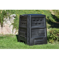 KHW | Komposter ohne Boden | 680 L | witterungsbeständig | klappbarer Deckel | Schnellkomposter für den Garten | 100% recyceltes Polyprophylen | Made in Germany