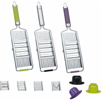 Novabest Gigant Multihobel Multi-Slicer mit 4 Einsätzen (Farbe: Edelstahl)