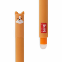 Legami, radierbarer Gelschreiber, Kugel am Ende zum Entfernen der Tinte ohne das Blatt abzunutzen, schwarze Tinte, temperaturempfindlich, 0,7-mm-Minendurchmesser, Corgi