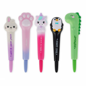 LEGAMI, Anti-Stress-Gelstift - Squeezies, Schreibwaren zum Entspannen, Konzentration, Anti-Stress, super weich, blaue Tinte, Durchmesser der Spitze 1 mm, Thema Dino