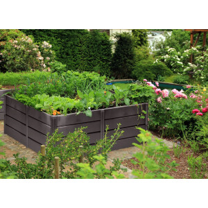 KHW | Hochwertiges Hochbeet | Demeter M | platzsparend | 82 × 82 × 61 cm - 336 Liter | ideal für Urbane Gärten | nachhaltiges Gärtnern | fördert gesunde Ernten | Made in Germany
