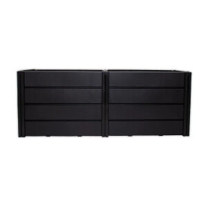 KHW | Hochwertiges Hochbeet | Demeter XL | schmal | platzsparend | 158 × 44 × 61 cm - 392 Liter | ideal für Urbane Gärten | nachhaltiges Gärtnern | fördert gesunde Ernten | Made in Germany