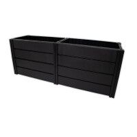 KHW | Hochwertiges Hochbeet | Demeter XL | schmal | platzsparend | 158 × 44 × 61 cm - 392 Liter | ideal für Urbane Gärten | nachhaltiges Gärtnern | fördert gesunde Ernten | Made in Germany