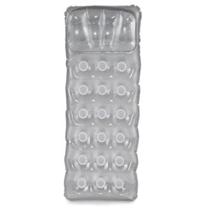 Intex 58894EU - Aufblasbare Luftmatratze mit 18 Löchern und Kopfkissen, Vinyl, Grau, 188x71 cm