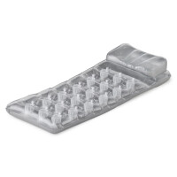 Intex 58894EU - Aufblasbare Luftmatratze mit 18 Löchern und Kopfkissen, Vinyl, Grau, 188x71 cm