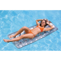 Intex 58894EU - Aufblasbare Luftmatratze mit 18 Löchern und Kopfkissen, Vinyl, Grau, 188x71 cm