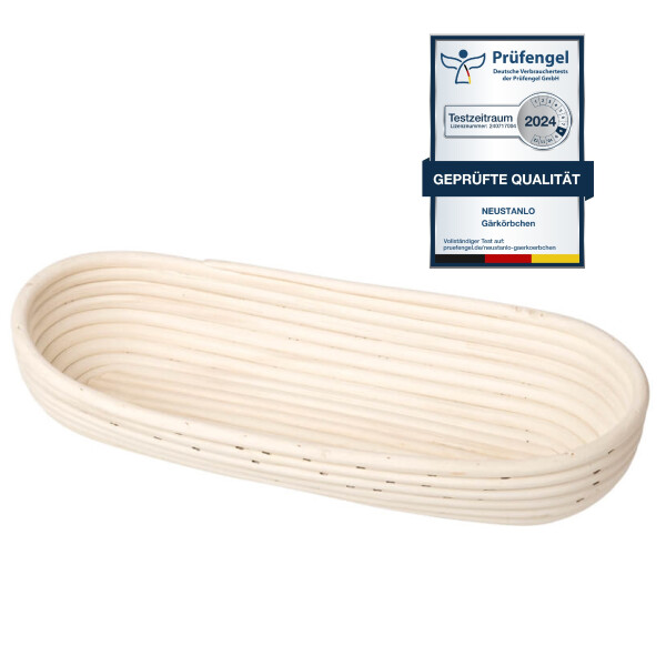 Adam Schmidt | Gärkörbchen Oval | Peddigrohr | 47x17 cm | 2 kg Teig | ideal für Brotbäcker