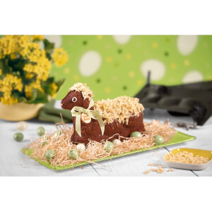 ORIGINAL KAISER | 3D Backform Lamm 0,7l | Lammform, Kuchenform für Ostern | Motivbackform mit Befestigungsklammern | antihaftbeschichtet & auslaufsicher