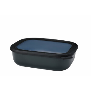 Mepal - Multi Bowl Cirqula Rectangular - Vorratsdose mit Deckel - Geeignet als Luftdichte Aufbewahrungsbox für den Kühlschrank, Mikrowellengeschirr & als Frischhaltedosen - 2000 ml - Nordic Black
