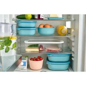Mepal - Multi Bowl Cirqula Rectangular - Vorratsdose mit Deckel - Geeignet als Luftdichte Aufbewahrungsbox für den Kühlschrank, Mikrowellengeschirr & als Frischhaltedosen - 2000 ml - Nordic Black