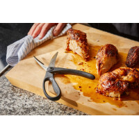 Fiskars Geflügelschere mit gebogenen Profilklingen, Edelstahl, Länge: 23 cm, Für Rechts- und Linkshänder, Schwarz/Silber, Essential, 1023819