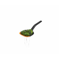 Fiskars Sieblöffel, Länge: 30 cm, Kunststoff/Silikon, Functional Form, Schwarz/Orange, 1027302