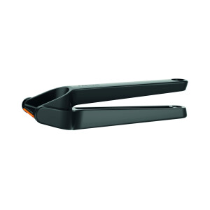 Fiskars Knoblauchpresse mit ausklappbarem Gittereinsatz und Schaber, Länge: 16 cm, Kunststoff/Metall, Functional Form, Schwarz, 1028361