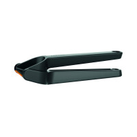 Fiskars Knoblauchpresse mit ausklappbarem Gittereinsatz und Schaber, Länge: 16 cm, Kunststoff/Metall, Functional Form, Schwarz, 1028361