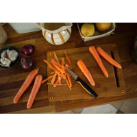 Fiskars Schälmesser, Functional Form, Gerade Klinge, Gesamtlänge: 20 cm, Japanischer Edelstahl/Kunststoff, 1057544, Schwarz / Orange