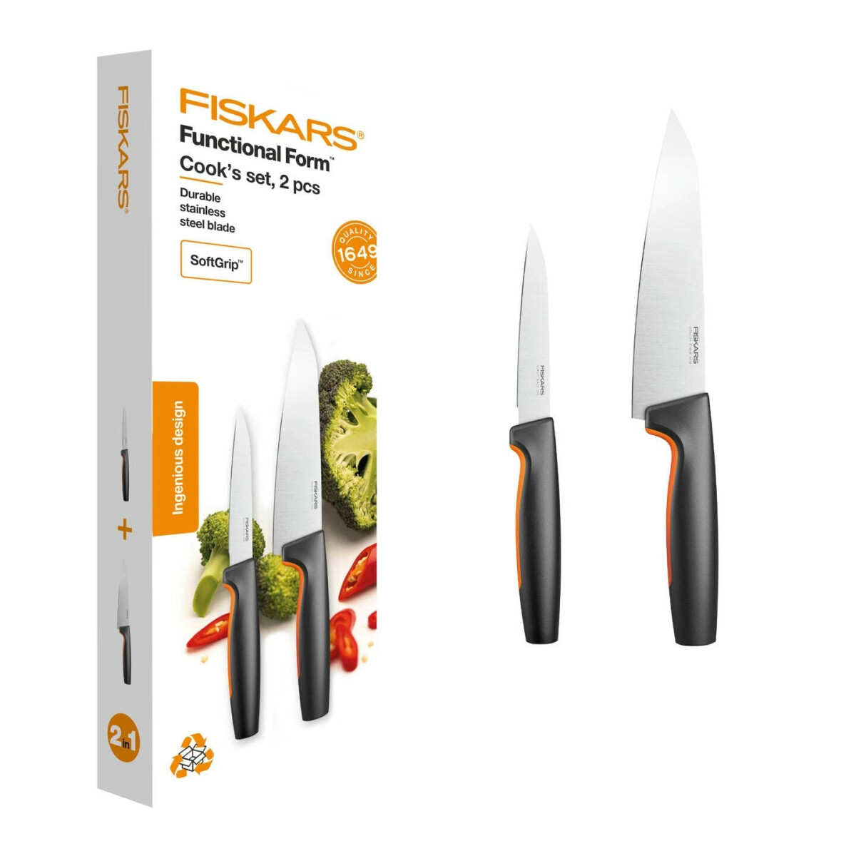 Fiskars Küchenmesser-Set, 2-teilig, Functional Form, In