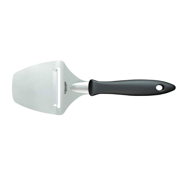 Fiskars Käsehobel mit rostfreier Stahlklinge, Kunststoff/Edelstahl, Länge: 21,5 cm, Essential, Schwarz/Silber, 1065587, Metallic