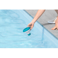 Bestway | Dosierschwimmer-Set inkl. 50 Teststreifen | 12,5 cm Ø | Zur Messung & Dosierung von freiem Chlor, pH-Wert und Gesamtalkalität | Poolwasser sauber und kristallklar