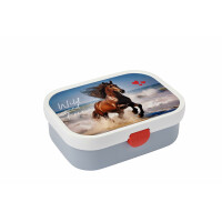 Mepal Brotdose Kinder - Bento Box Kinder - Brotdose Kinder mit Fächern & Gabel - Meal Prep Box mit Clip-Verschluss - BPA-frei & Spülmaschinenfest - 750 ml - Wild Horse