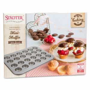 Städter We Love Baking Backform Muffin - Mini, Metall, Silber, 35 x 27 cm