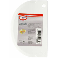 Dr. Oetker Teigschaberkarte, Teigspachtel aus Kunststoff, hochwertiger Teigschneider, Schaber zum Glattstreichen von Teig - flexibles Material (Maße ca.: 12 cm x 7,5 cm), Menge: 1 Stück
