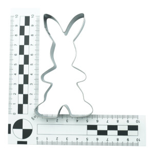 BekkiB - Ausstecher "Hase" - ca. 10 x 5,5 cm - Spülmaschinengeeignete Ausstechform aus Edelstahl - Zum Backen von Plätzchen und Lebkuchen - 8396