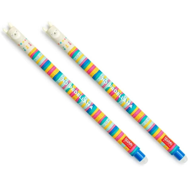 LEGAMI radierbarer Gelstift Lama, wärmeempfindliche Tinte, 0,7 mm Spitzendurchmesser, 15 cm Länge, blaue Tinte (2er-Pack)