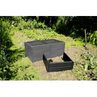 KHW | Demeter-Erweiterungsset für Hochbeet | modulare Erweiterung | Inhalt 168 Liter, 82 x 82 x H 31 cm | einfache Montage | ideal zur Optimierung urbaner Gärten | Made in Germany