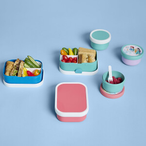 Mepal - Lunchbox Campus - Bento Lunchbox für Kinder - Brotdose mit Bento-Fach & Gabel - Meal Prep Box mit Clip-Verschluss - BPA-frei & Spülmaschinenfest - 750 ml - Tropical Ocean