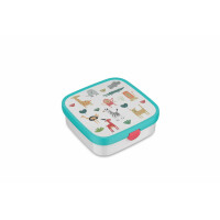 Mepal - Bento Brotdose Groß Campus - Bento Lunchbox für Kinder - Inklusive 2 auslaufsicheren Bento Fächern & Gabel - Bento-Fach ist mikrowellengeeignet - 2x 200 + 1250 ml - Animal Friends