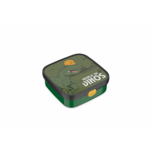 Mepal - Bento Brotdose Groß Campus - Bento Lunchbox für Kinder - Inklusive 2 auslaufsicheren Bento Fächern & Gabel - Bento-Fach ist mikrowellengeeignet - 2x 200 + 1250 ml - Dino