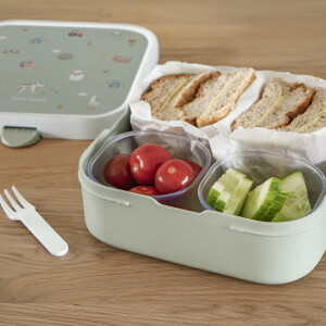 Mepal - Bento Brotdose Groß Campus - Bento Lunchbox für Kinder - Inklusive 2 auslaufsicheren Bento Fächern & Gabel - Bento-Fach ist mikrowellengeeignet - 2x 200 + 1250 ml - Stitch