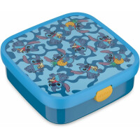 Mepal - Bento Brotdose Groß Campus - Bento Lunchbox für Kinder - Inklusive 2 auslaufsicheren Bento Fächern & Gabel - Bento-Fach ist mikrowellengeeignet - 2x 200 + 1250 ml - Stitch