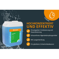 Steinbach | Poolpflege Algezid flüssig | 10l | wirksame Algenbekämpfung | kristallklares Wasser | ideal für Poolliebhaber