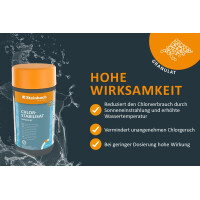 Steinbach | Poolpflege Chlorstabilisat Granulat | 1 kg | ideal für stabile Wasserqualität | effektiv gegen Chlorabbau | einfache Anwendung | für kristallklares Poolwasser